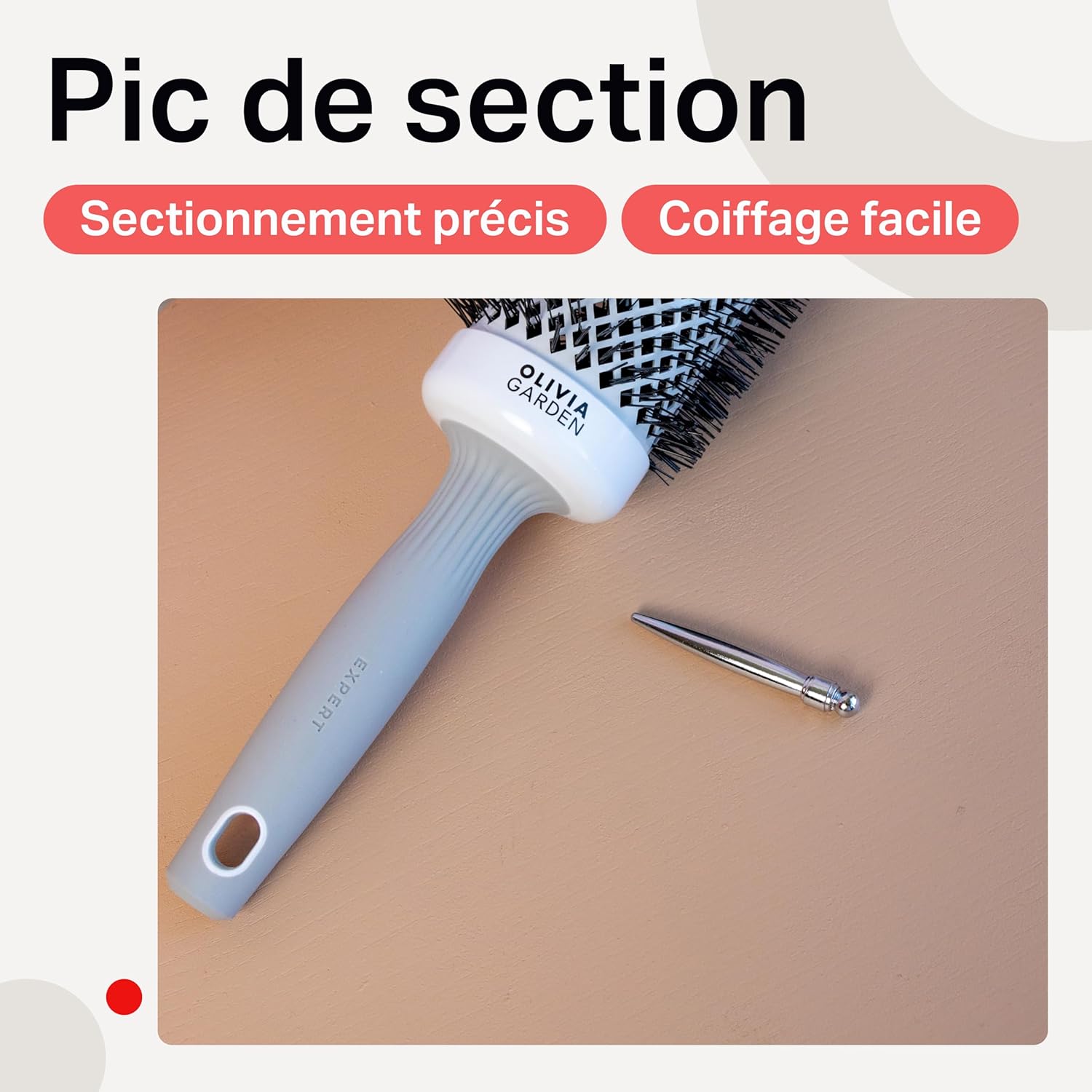 Olivia Garden - Expert Blowout Shine - brosse ronde céramique antistatique, effet brillant et sans frisottis