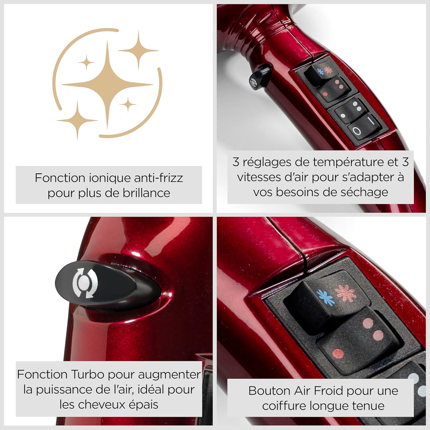 BaByliss - Pro Digital sèche-cheveux, 2200W, ionique, 3/4 vitesses, 6001DE