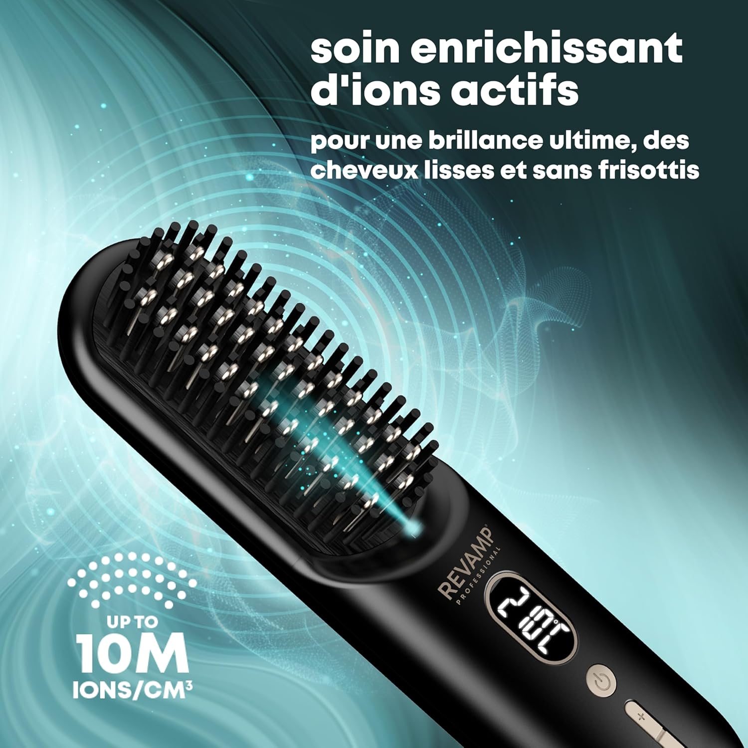 REVAMP - Straight & Go - Brosse lissante, ionique, USB-C, 60min