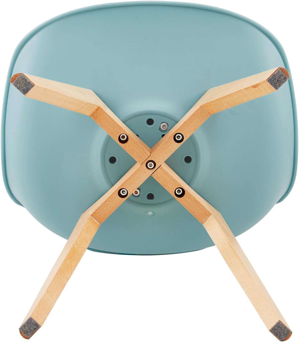 EGGREE - Lot de 8 chaises Scandinaves - pieds hêtre - rembourrées, Morandi clair