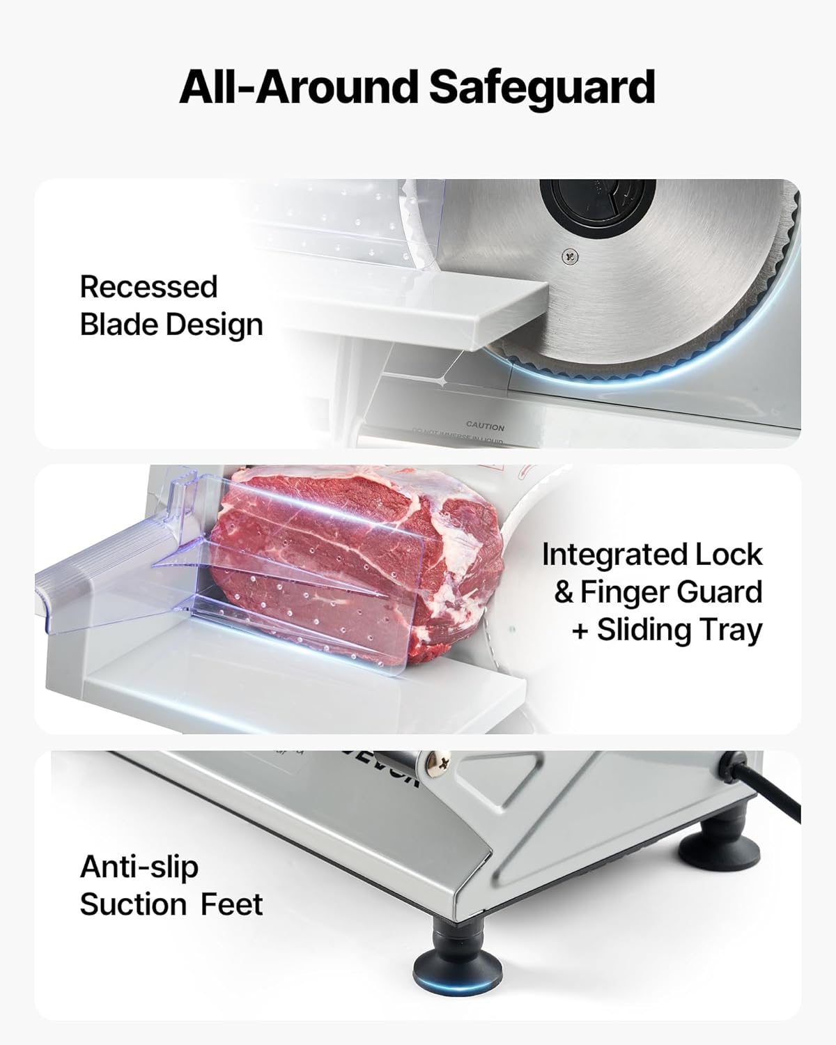 VEVOR - trancheuse électrique 150W, lame 170mm, coupe réglable