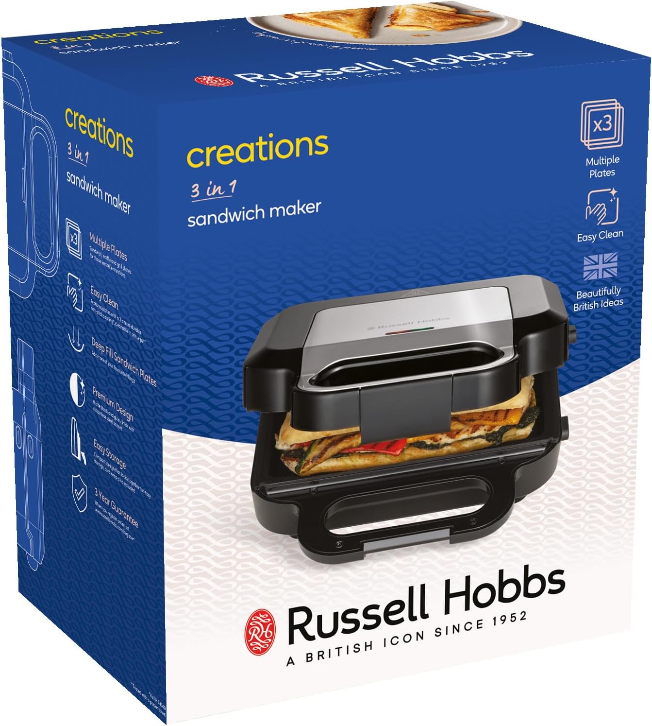 Russell Hobbs - Créations - extra profond - 3 plaques, sans BPA, facile à nettoyer, 26810-56