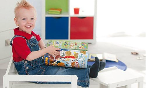 roba - Ensemble table enfant 3 hauteurs réversible, blanc, style campagne
