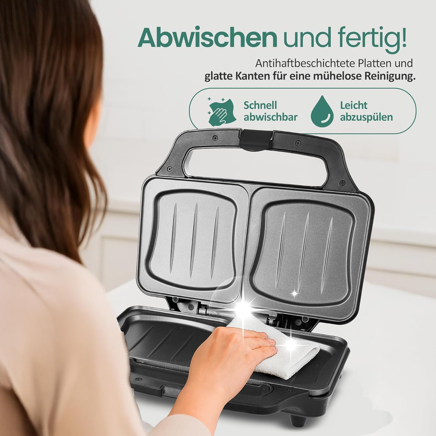 Emerio - XXL - 900W, grande plaque, sans BPA, facile à nettoyer