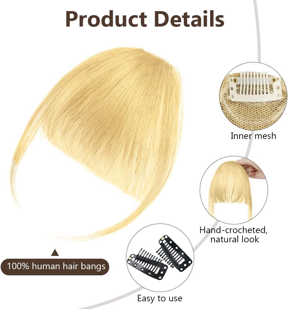 LOPHE - Frange à clip tressée - cheveux humains - Or - Air Bangs