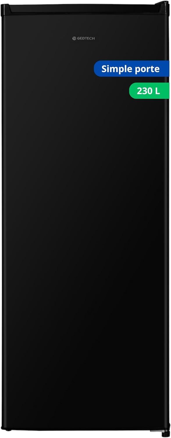 GEDTECH - réfrigérateur simple porte 230L classe E, noir, GSP230BL