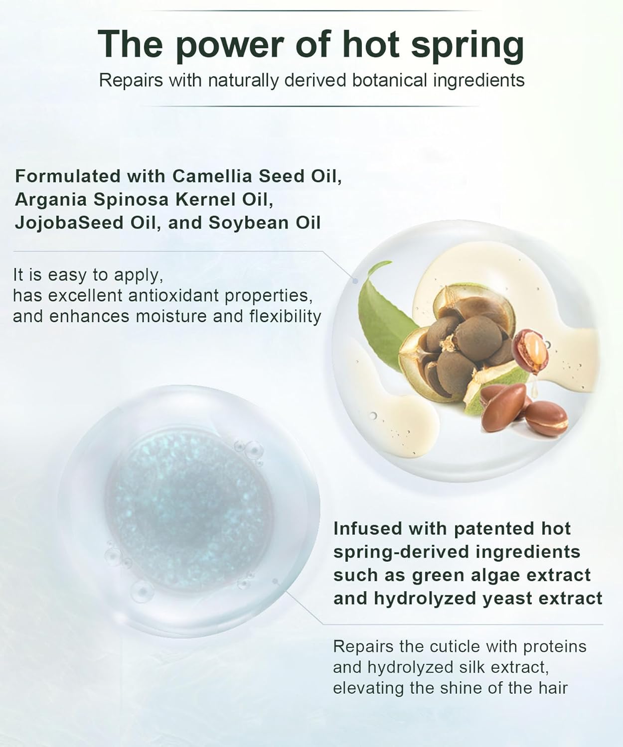 Huile capillaire - Gold Mist 95ml - spray hydratant corps et cheveux - soin cuticules, peau sèche, fabriqué au Japon