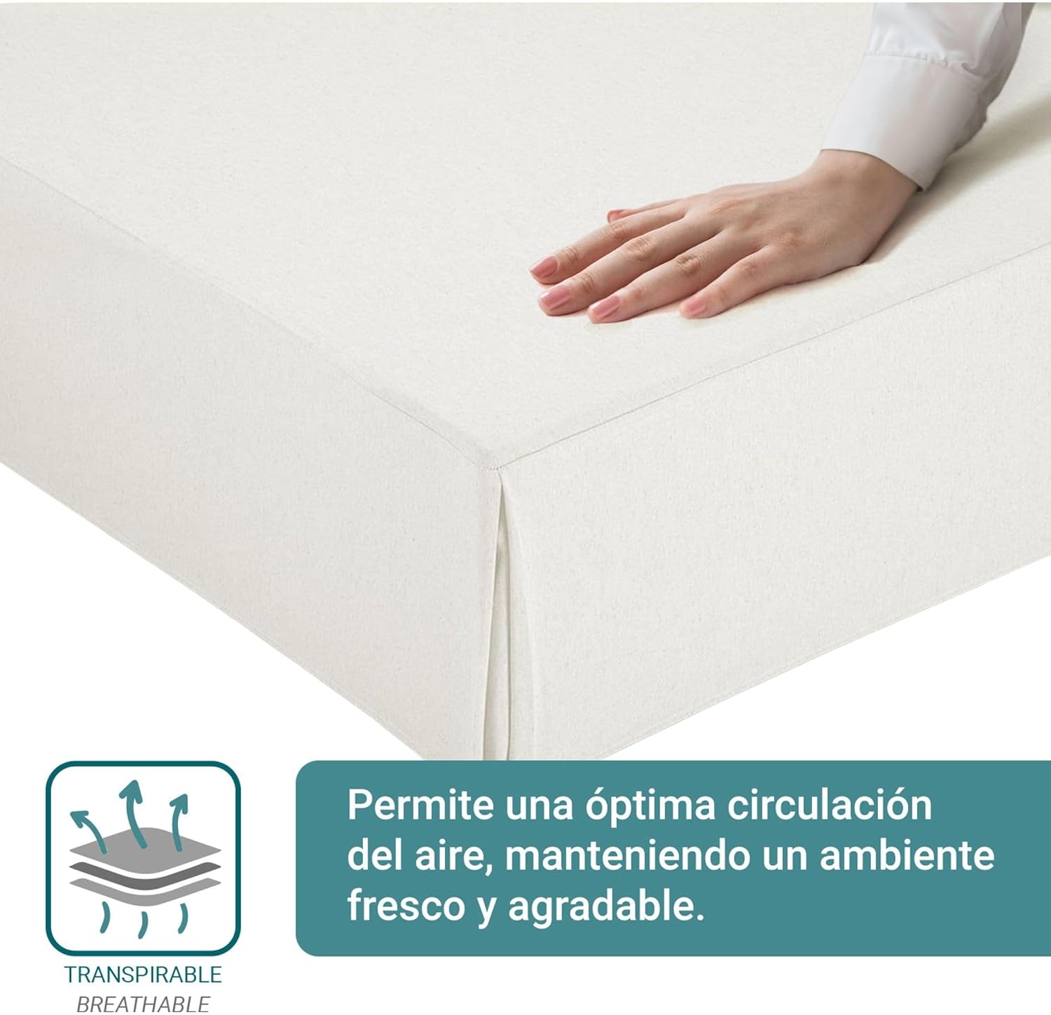 Couvre canapé lit - blanc, 135x190/200 cm, antidérapant, respirant, jupon