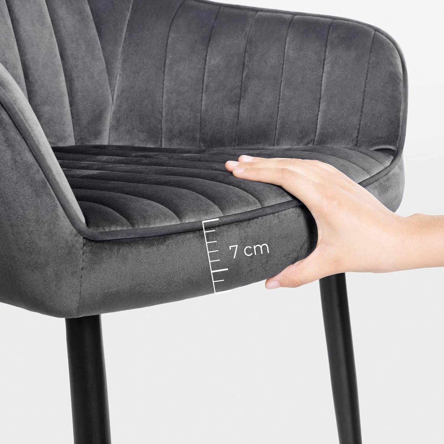 SONGMICS - chaise salle à manger velours, accoudoirs, 120kg, LDC087G02