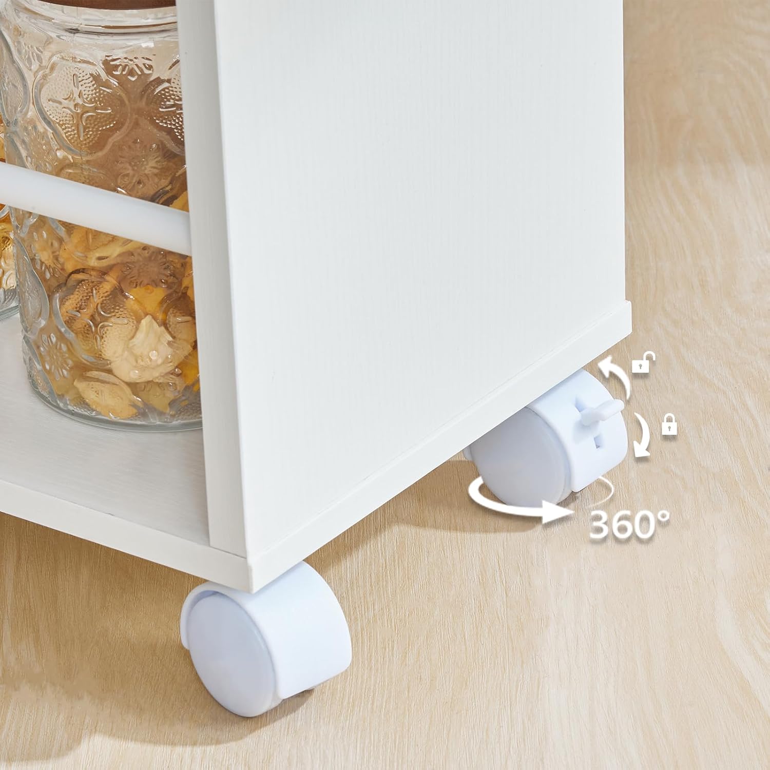 HOOBRO - desserte 4 niveaux, poignée, roulettes, freins, bords, EWN22TC01