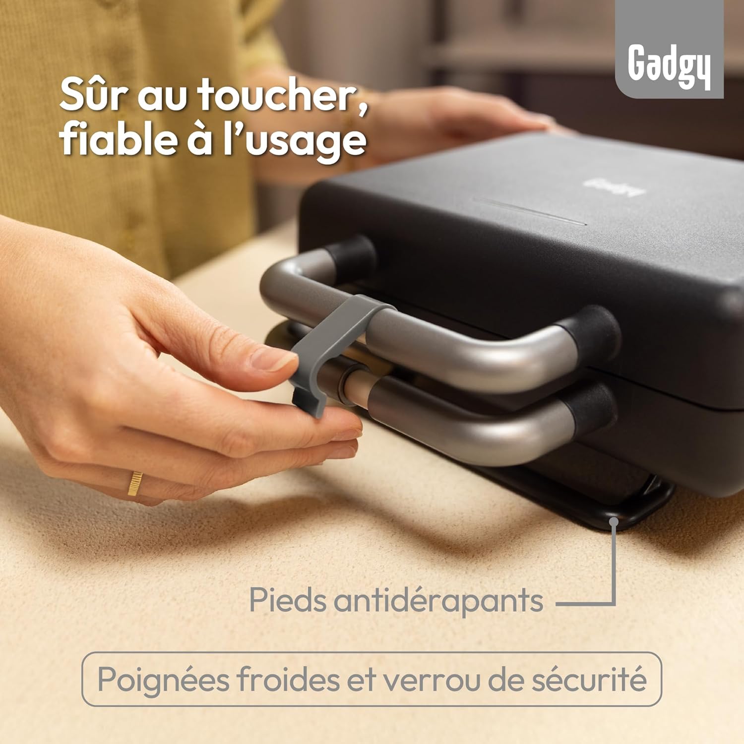 Gadgy - 2 en 1 Gaufrier/Croque-Monsieur - plaques amovibles, thermostat, rangement vertical