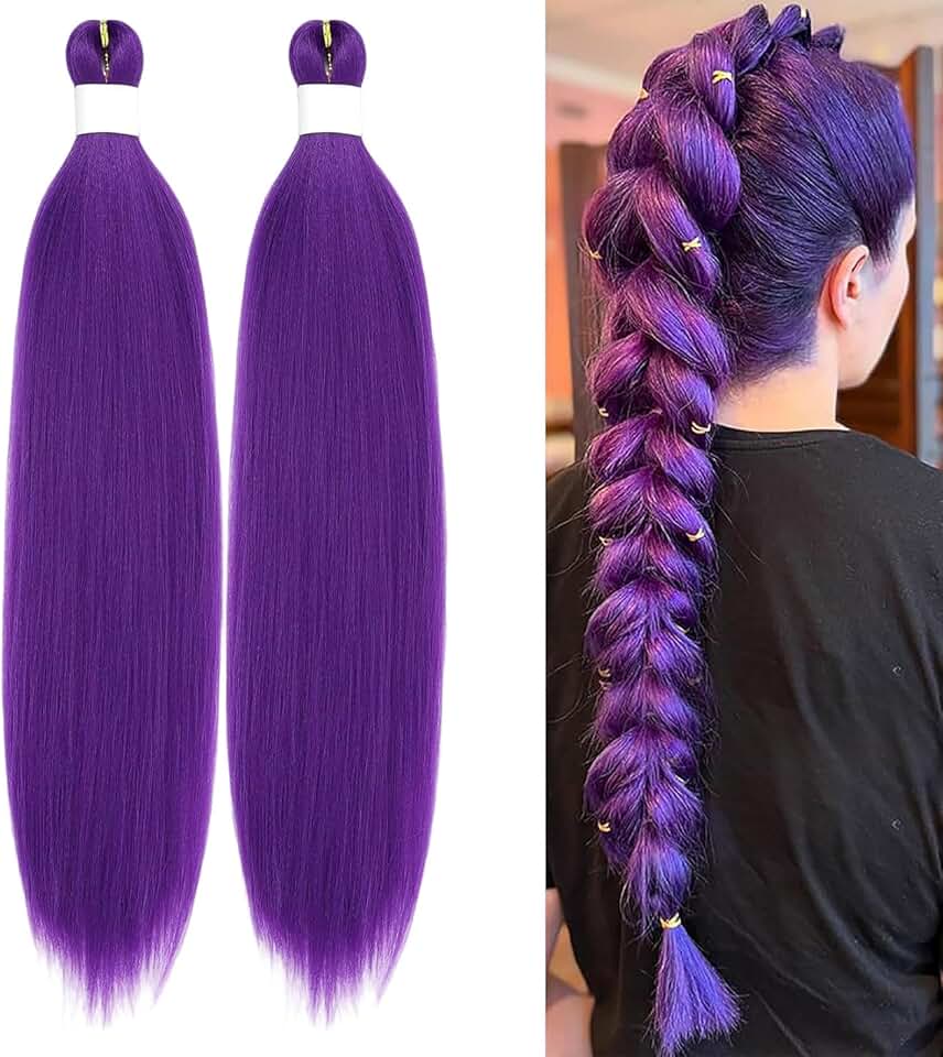 Extension cheveux violette - 30 pouces - lot de 2 mèches longues, usage cosplay