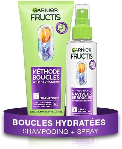 Garnier - Fructis Méthode Boucles - shampoing & spray - acide hyaluronique, karité, hydratant boucles