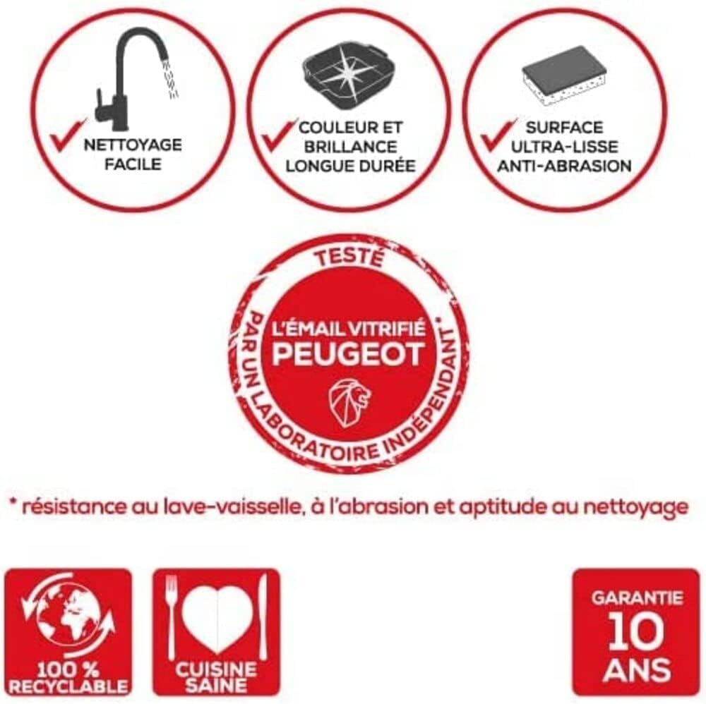 Peugeot - plat en céramique 40x27,2x8,3 cm 5,2L noir satin