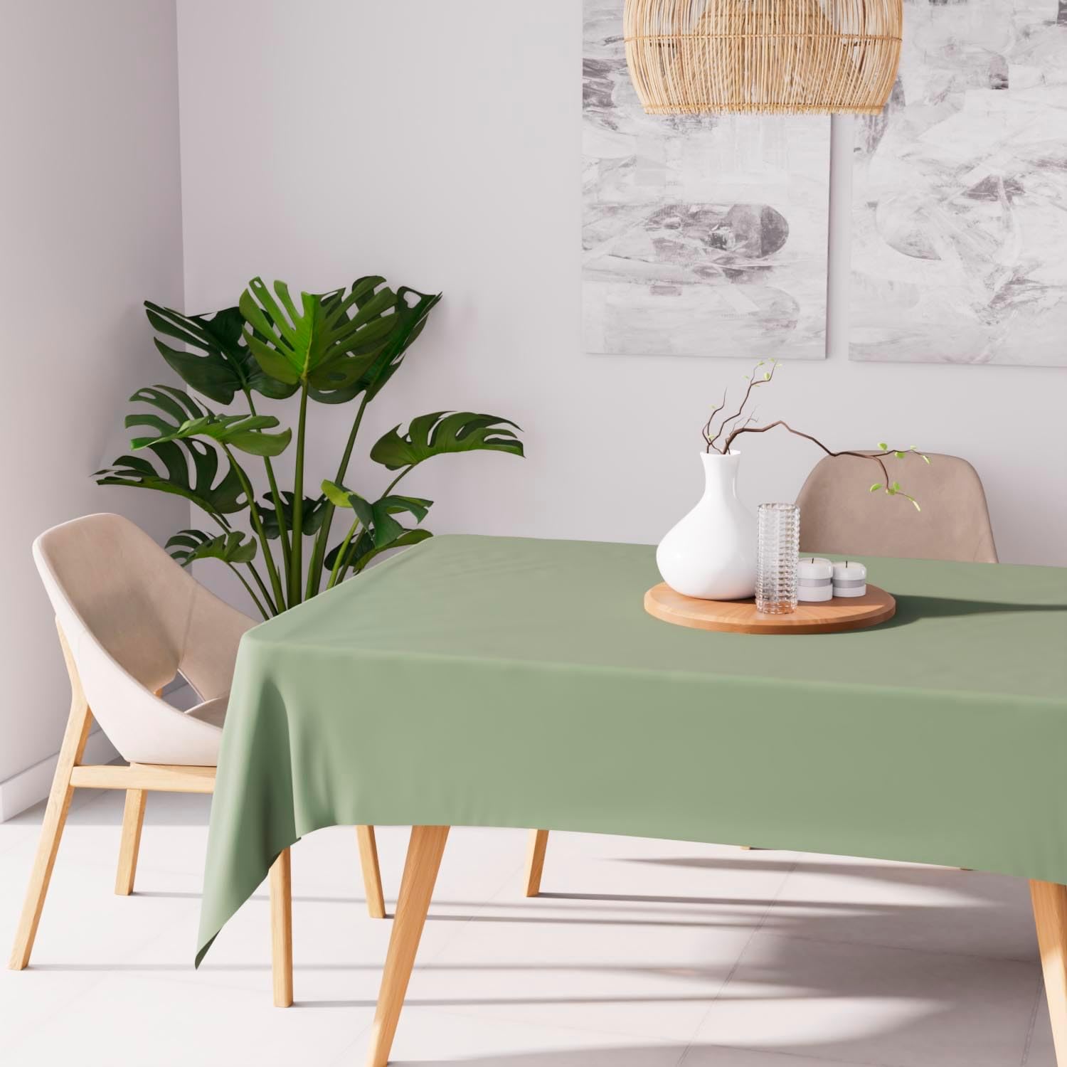 Soleil d'Ocre - Nappe Rectangle anti-taches - 140x200 cm - polyester kaki