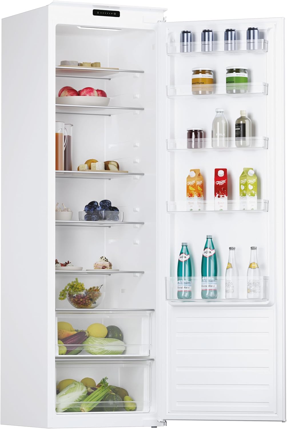 Candy - Réfrigérateur 1 Porte, 178cm, 316L, LED, 39dB, porte réversible, CMS518EW