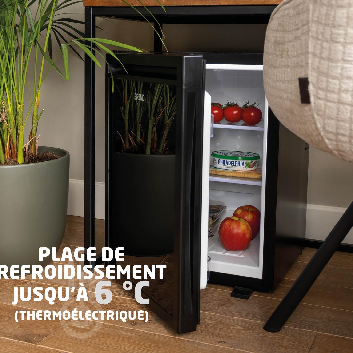 BREND - mini-réfrigérateur 40L, porte réversible, température réglable, BR-2227