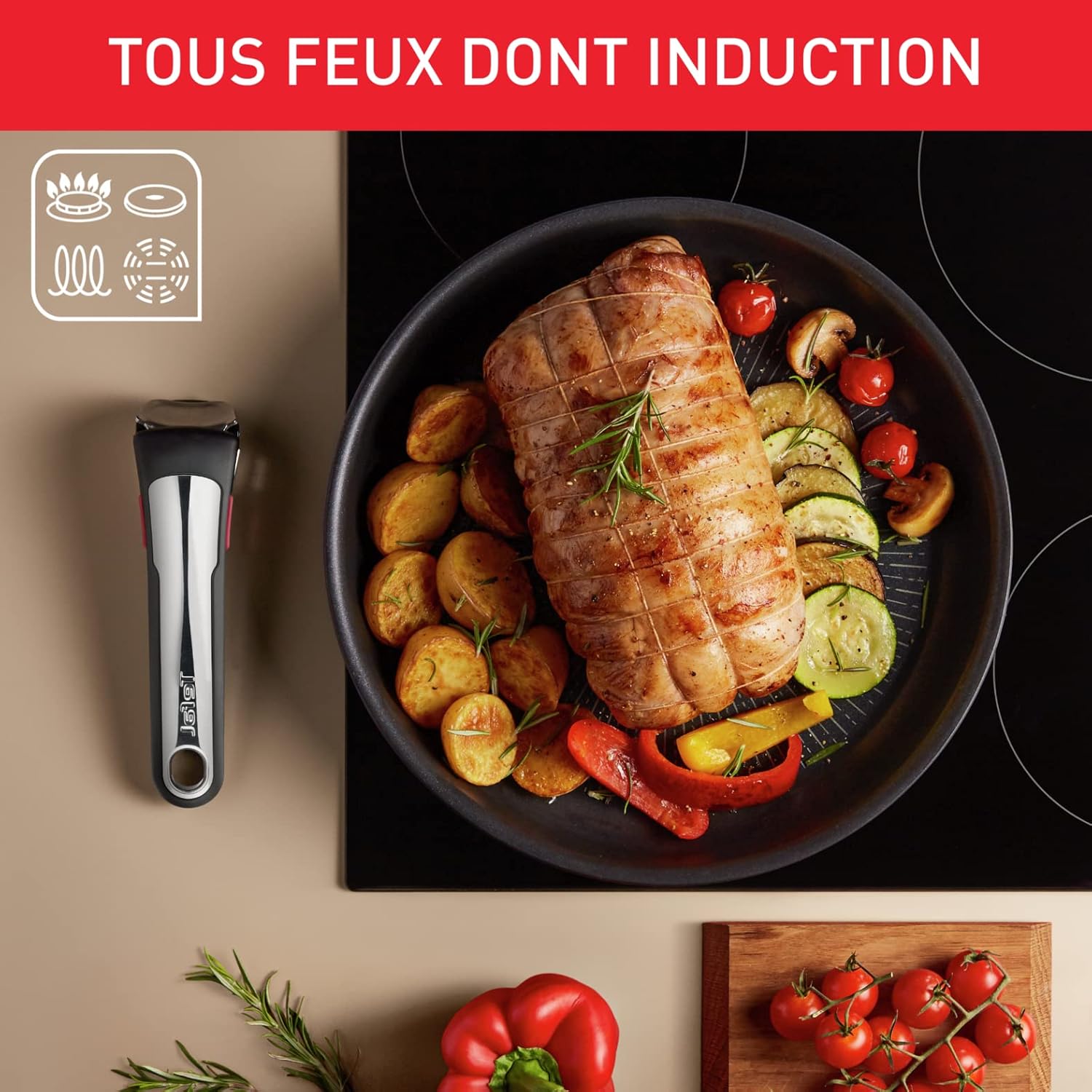 Tefal - Ingenio Eco Resist - casserole 20 cm - induction, antiadhésif, empilable, lave-vaisselle, Fabriqué en France - L