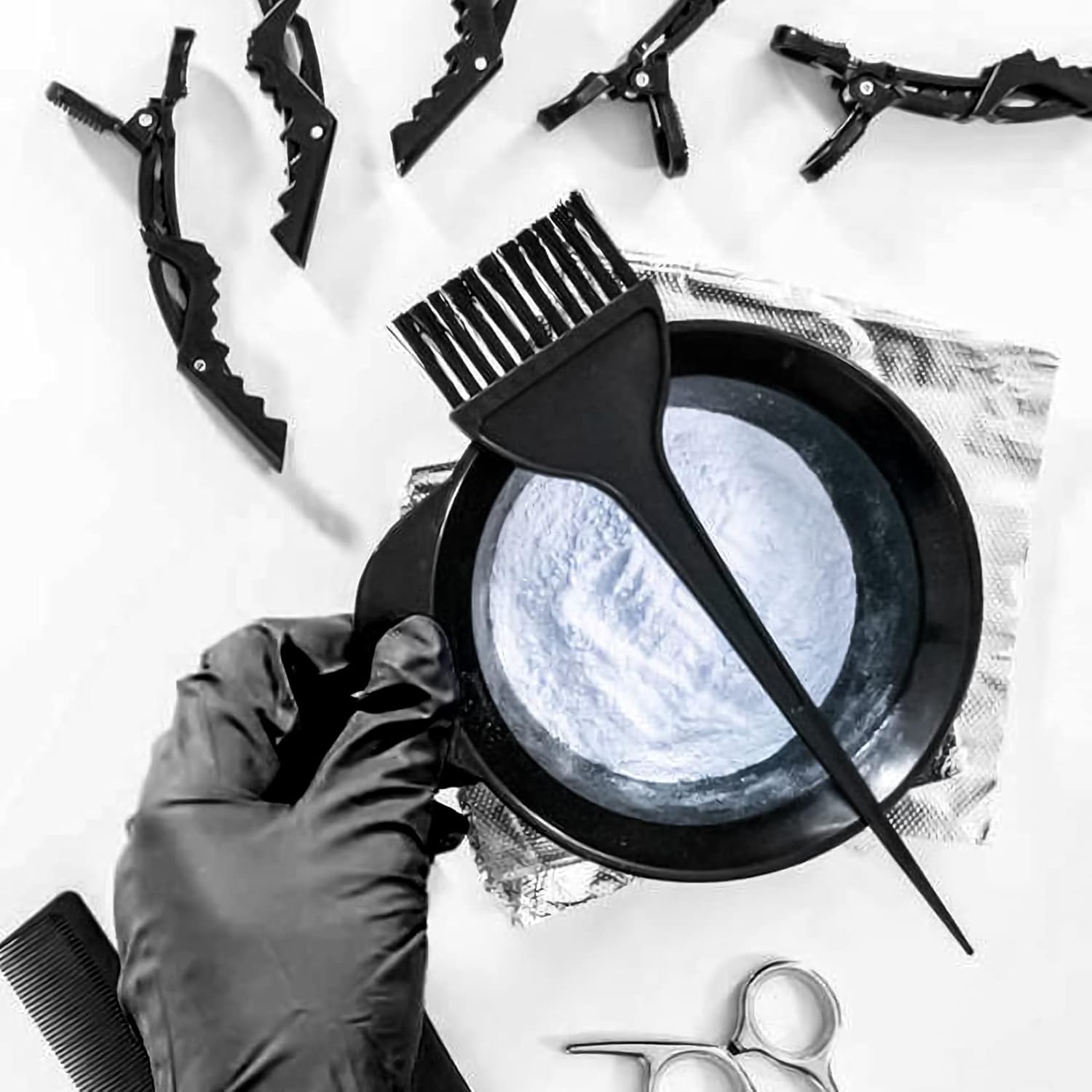 Ensemble de coloration cheveux - 18 pièces, accessoires, DIY salon