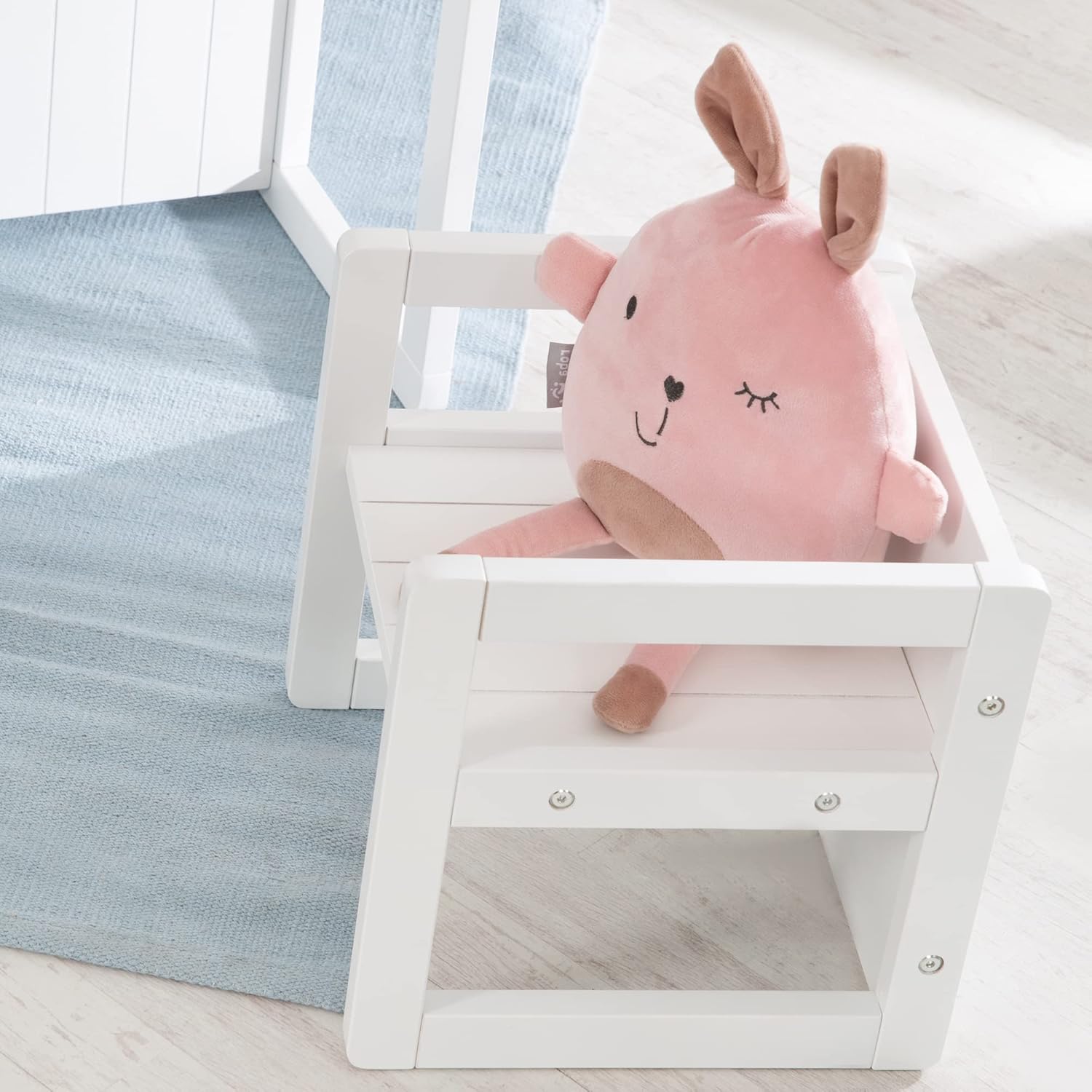 roba - Ensemble Table et Chaise enfant, 3 hauteurs, blanc, style campagne