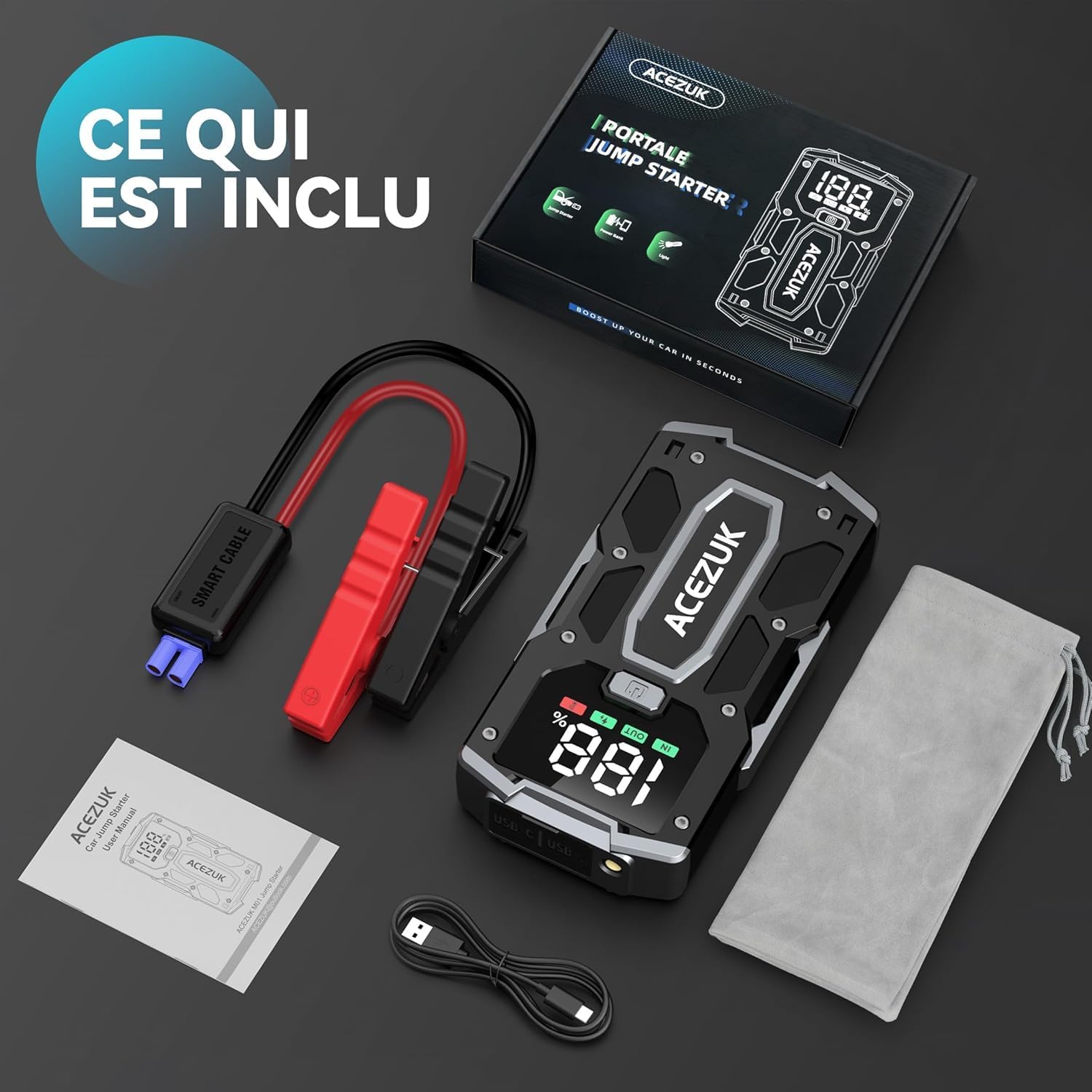 Booster Batterie Voiture - portable, 2.5