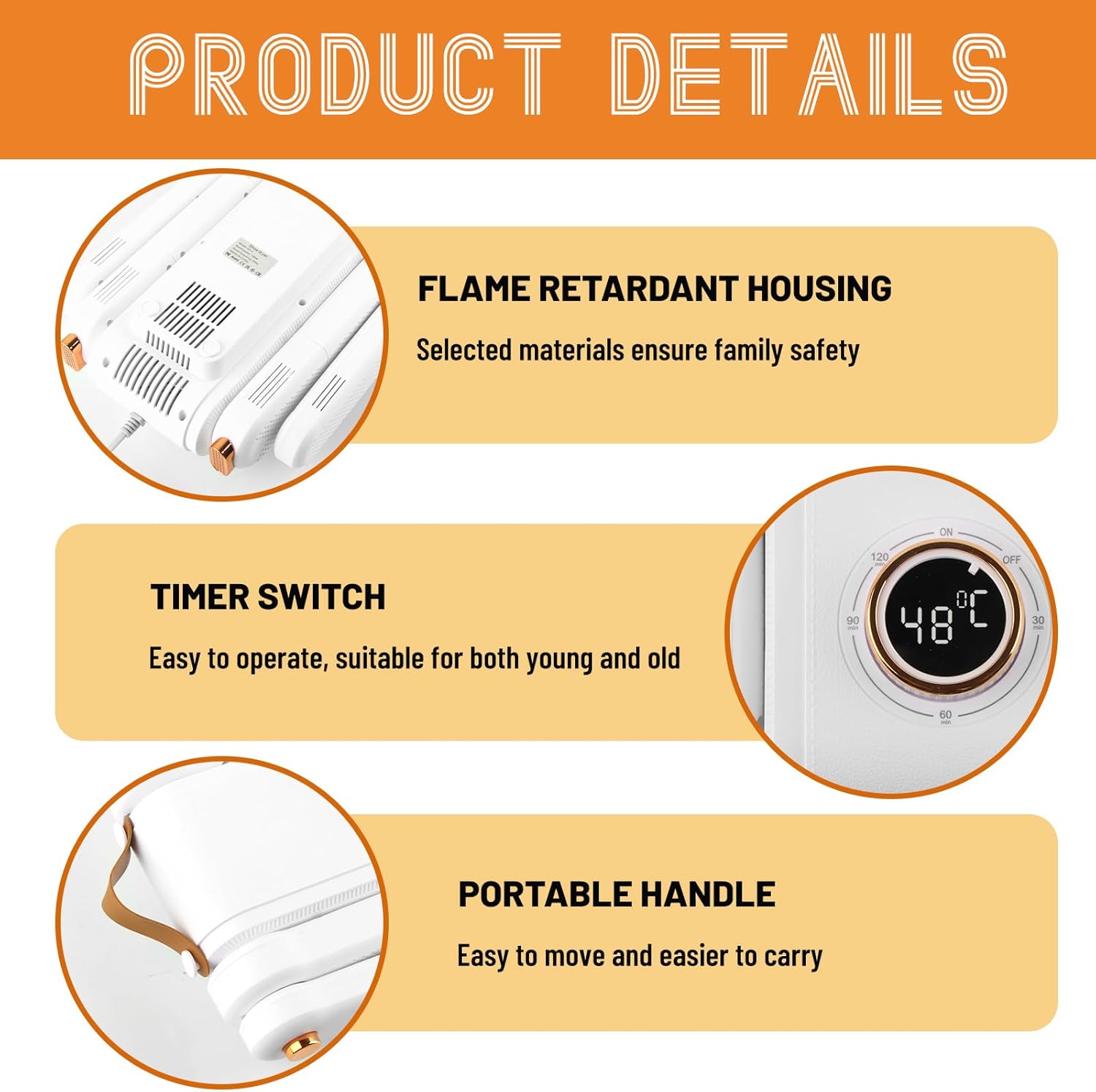 Sèche-chaussures électrique 4 bras, arrêt programmé, stérilisation, 33x24x27cm