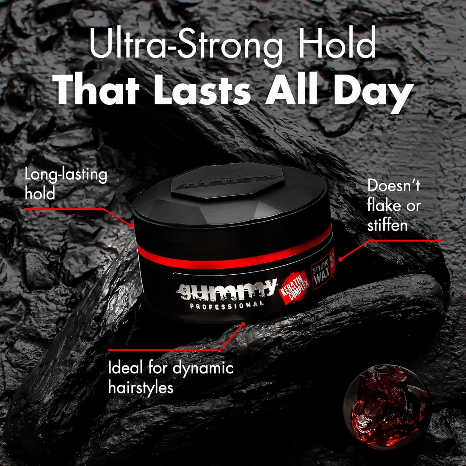 Gummy - cire coiffante ultra fixation 150ml - tenue forte & brillance