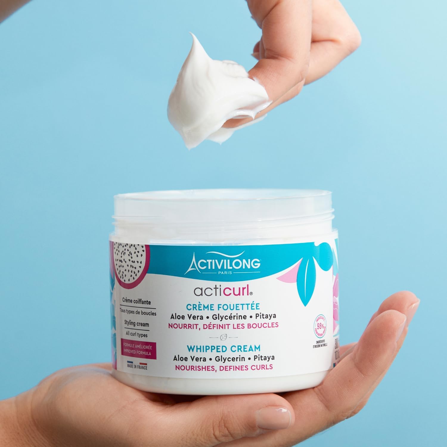 Activilong - Crème Fouettée Acticurl - 300ml x2 - Boucles nourries, 98% naturels