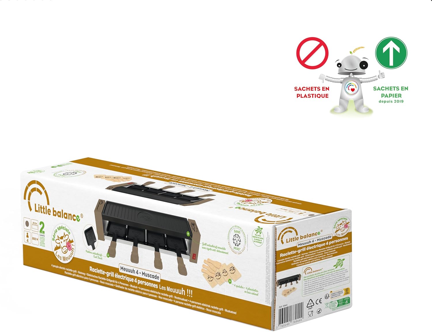 Little Balance - raclette 4 pers. antiadhésif, grill amovible, 800W - 8944