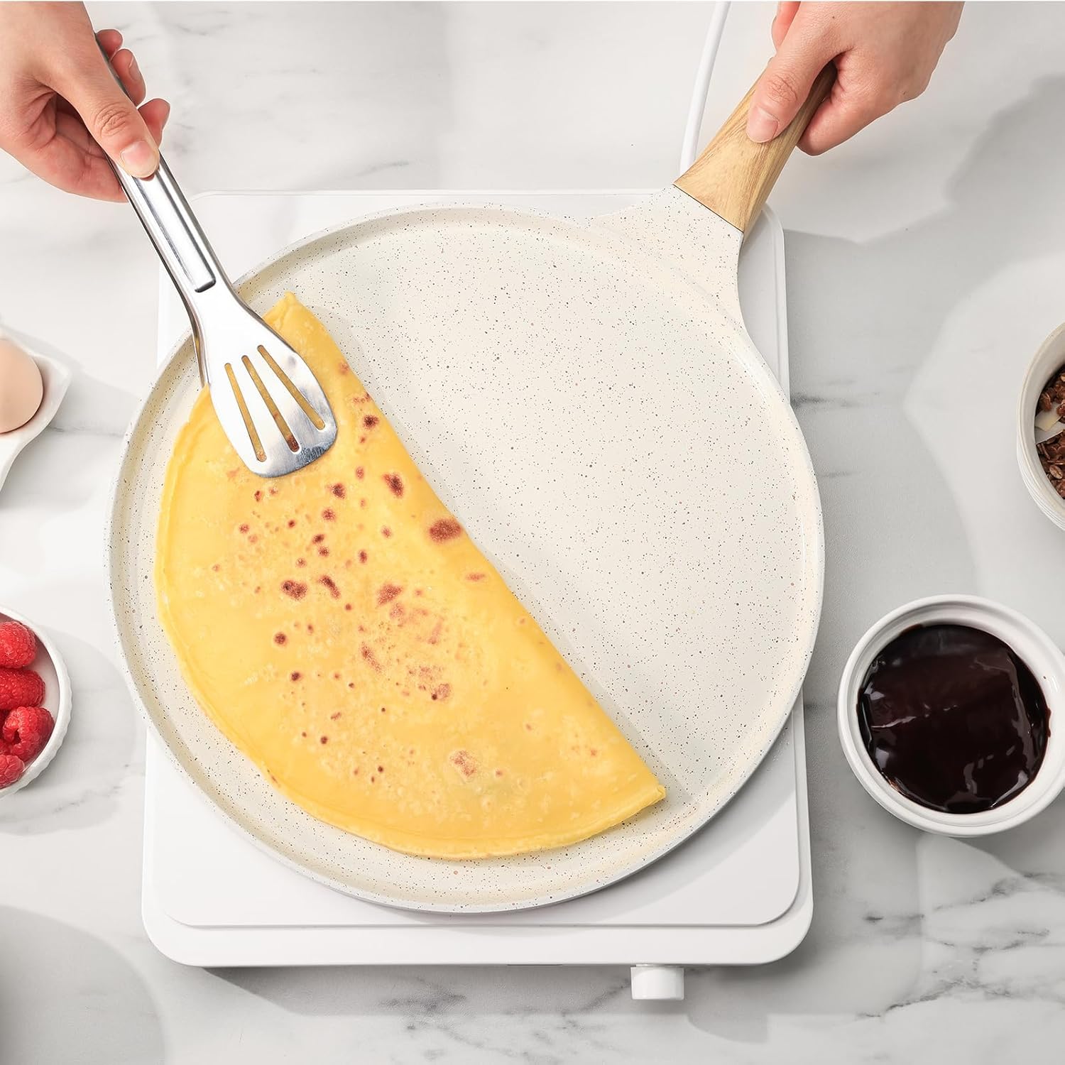 SENSARTE - poêle à crêpes 26cm - céramique, induction, poignée ergonomique