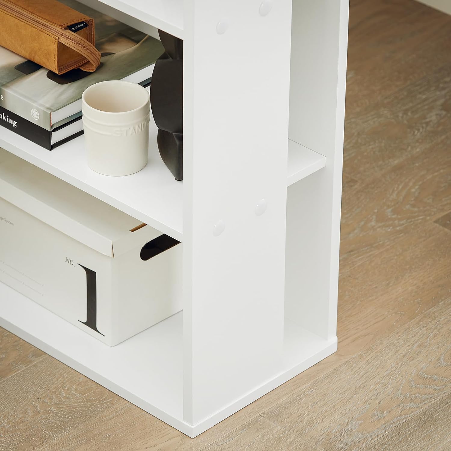 SoBuy - FWT35 série - bureau 3 étagères 1 tiroir, blanc, FWT35-W