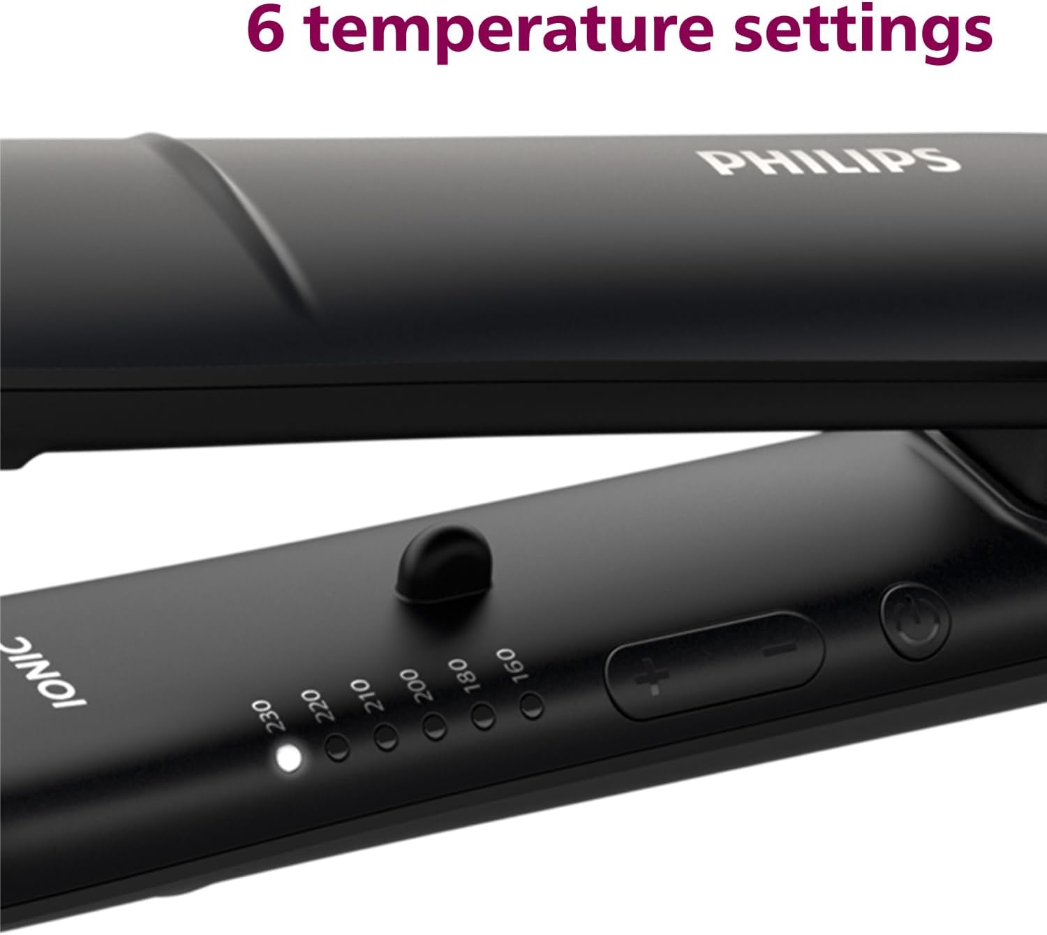Philips - lisseur ThermoProtect StraightCare - 23,4x18,6x7,2 cm - plaques céramique, réglages de température - BHS378/00