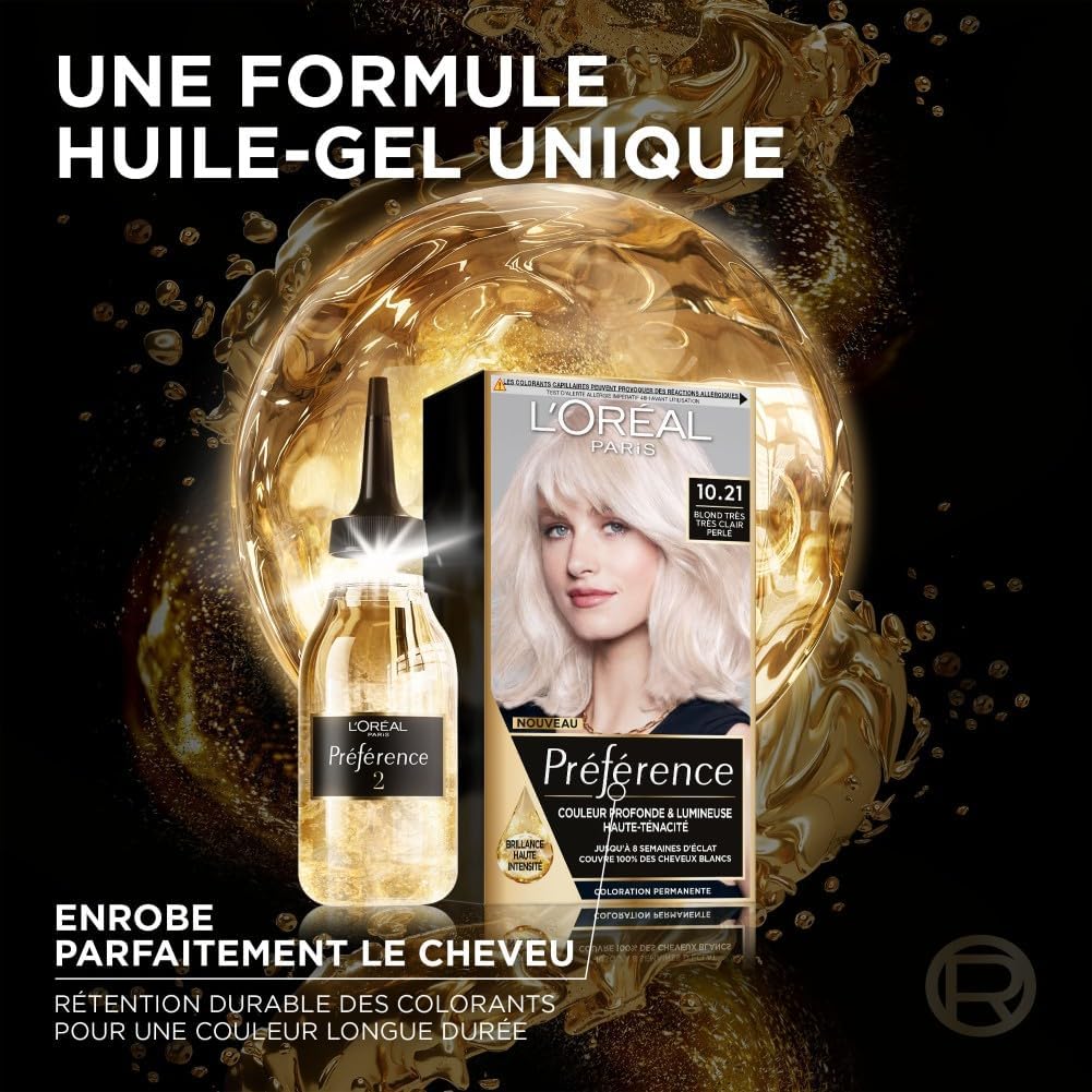 L'Oréal Paris - Préférence Stockholm - Blonde très clair perlé - Couvre 100% cheveux blancs, longue tenue, éclat lumineu