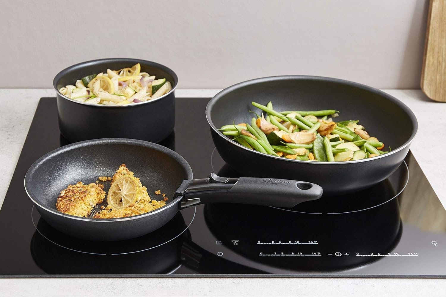 Sitram - Sitramovible - 20/24/28cm - Lot 3 poêles anti-adhérentes, poignée amovible, induction 712757