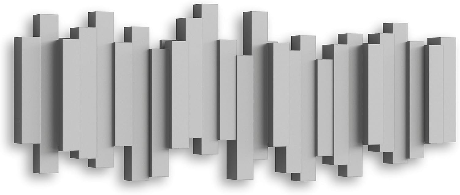 Umbra - Sticks - patère murale 5 crochets gris rabattables