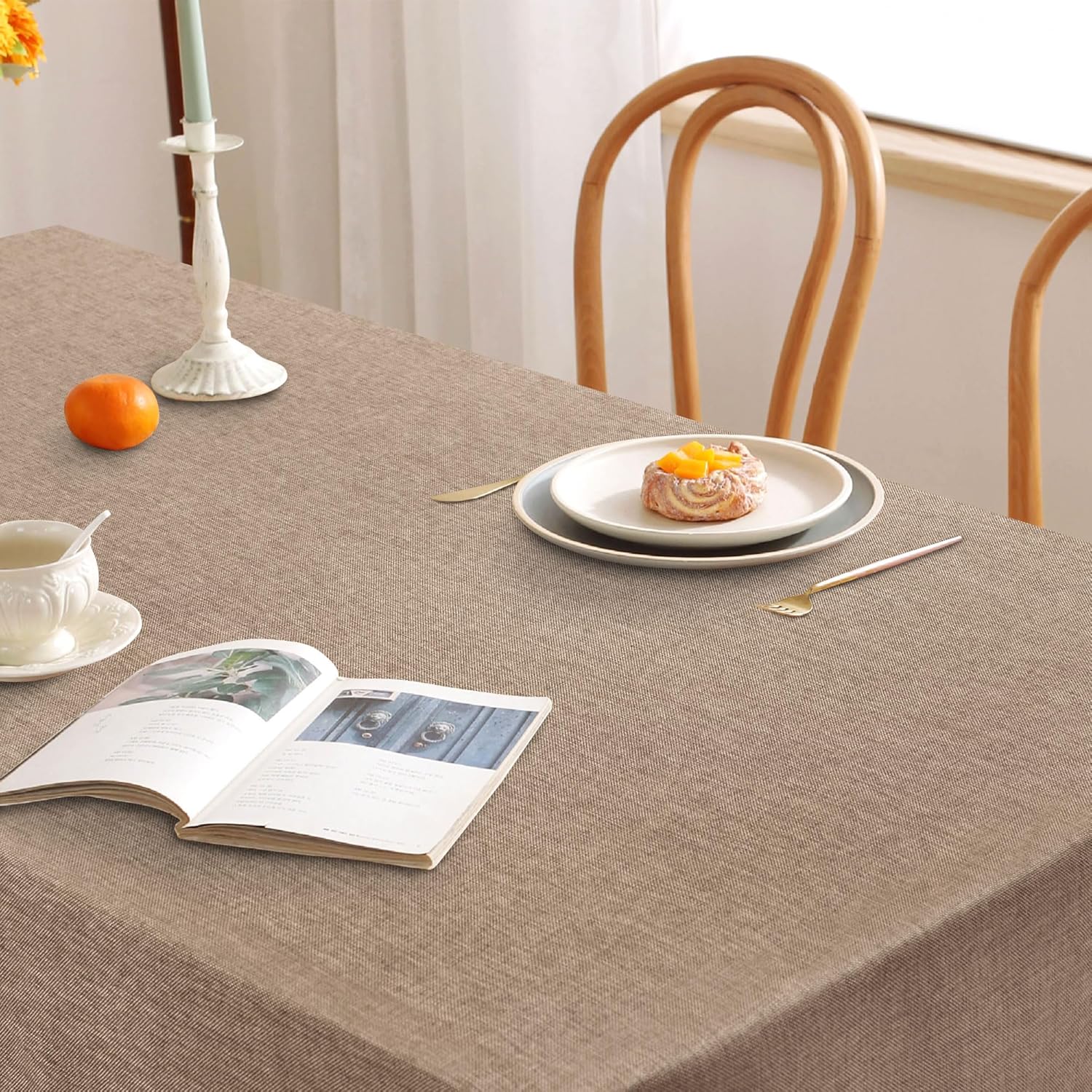 DWCN - nappe aspect lin 135x220cm, lavable et imperméable