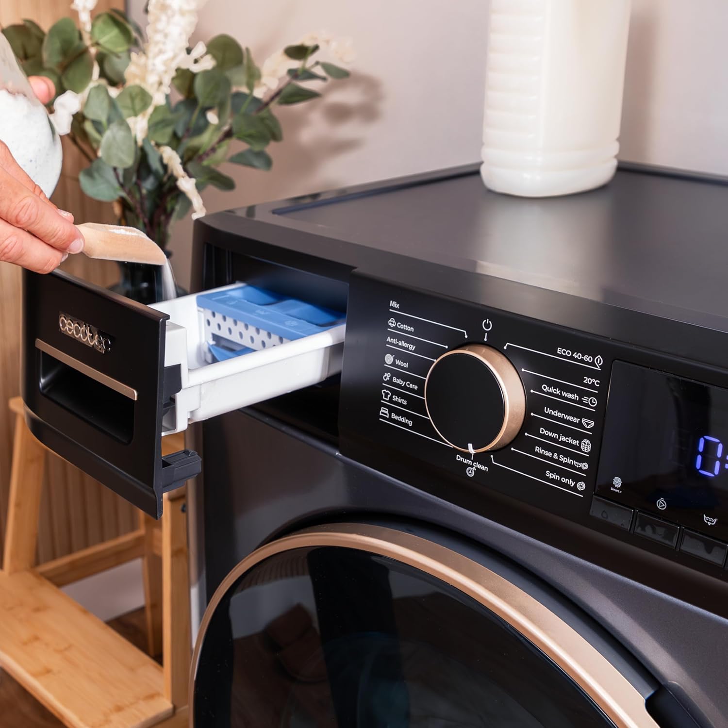 Cecotec - Bolero DressCode 8610 - 8 kg, 1400 rpm, frontal, vapeur, Inverter, 15 programmes - 8610