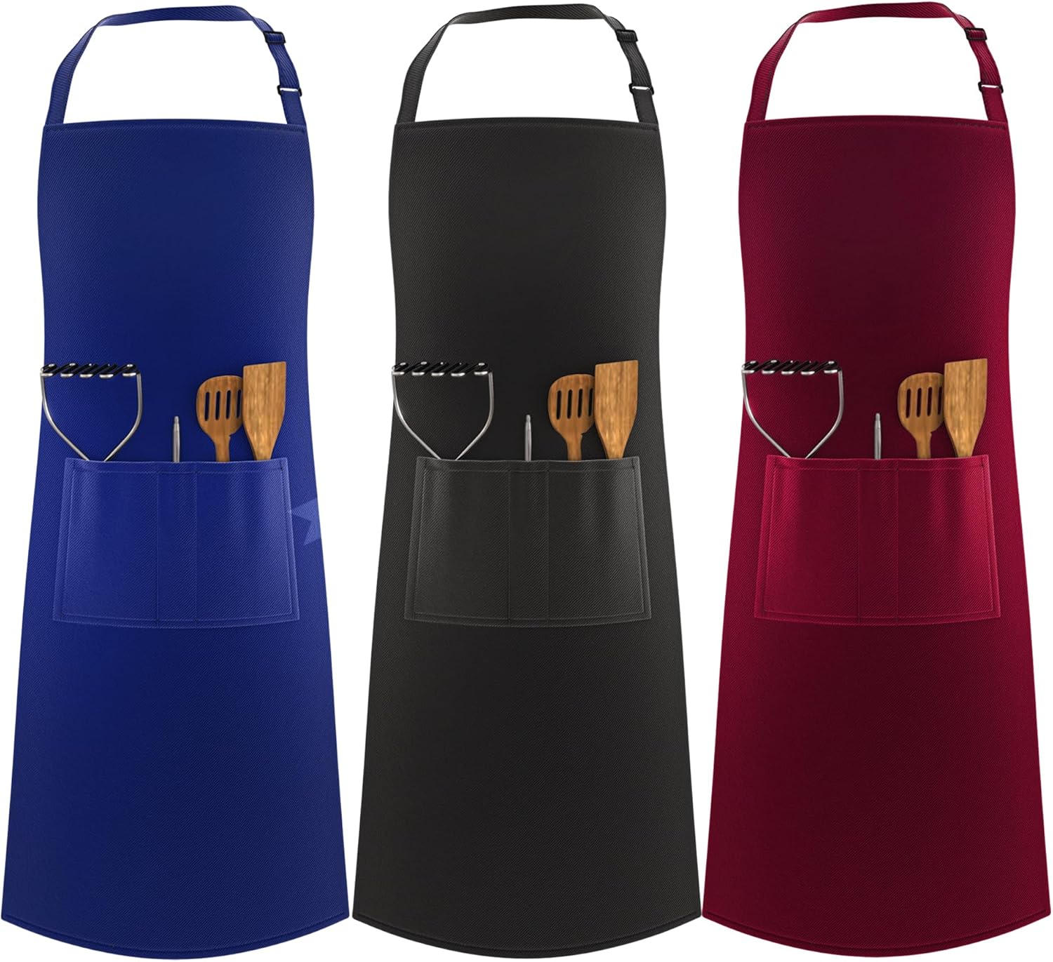 LEFUNDA - tablier cuisine réglable 3 poches, étanche, longues lanières