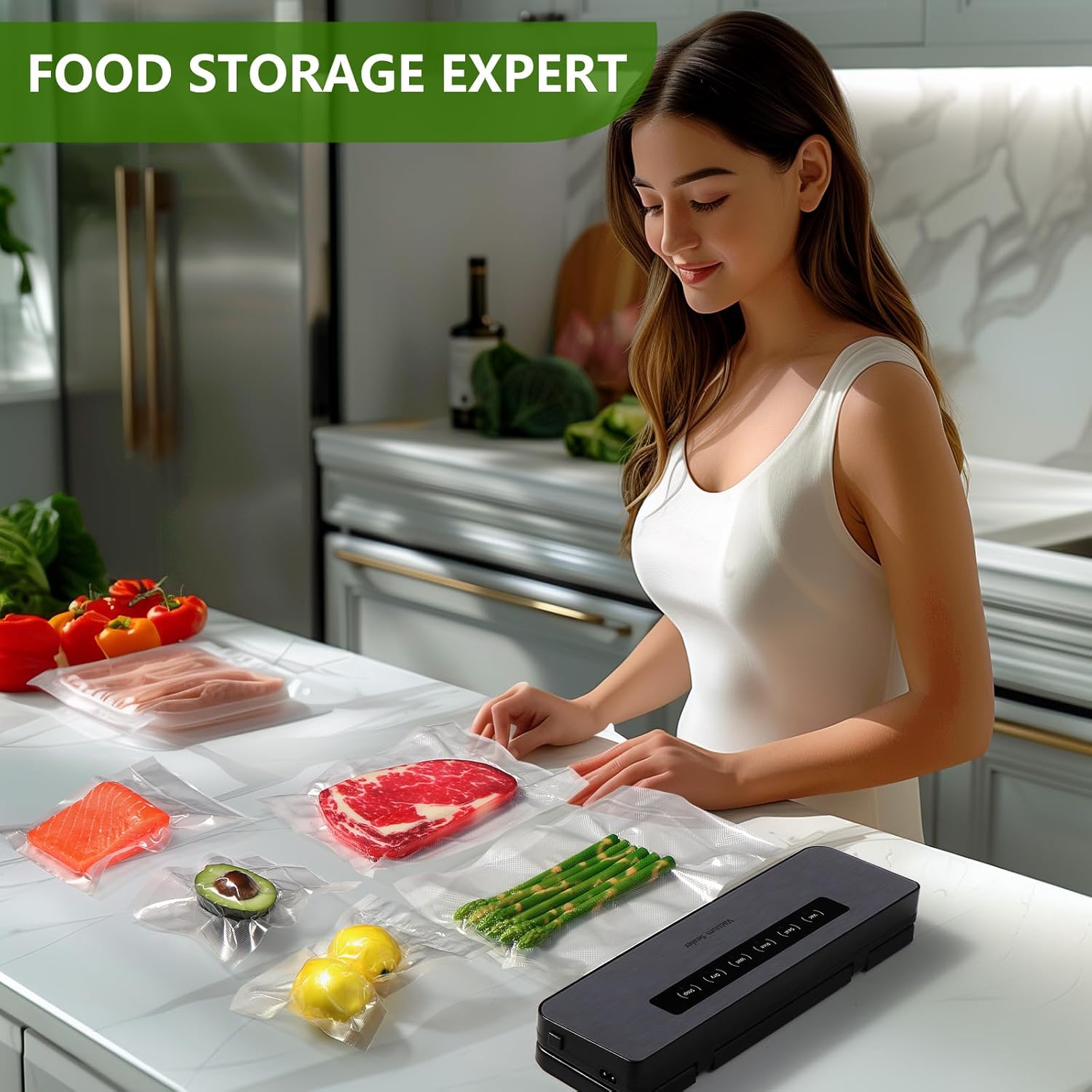 Diboniur - rouleau sac sous vide - 28/25/20x300cm - réutilisable, compatible toutes machines