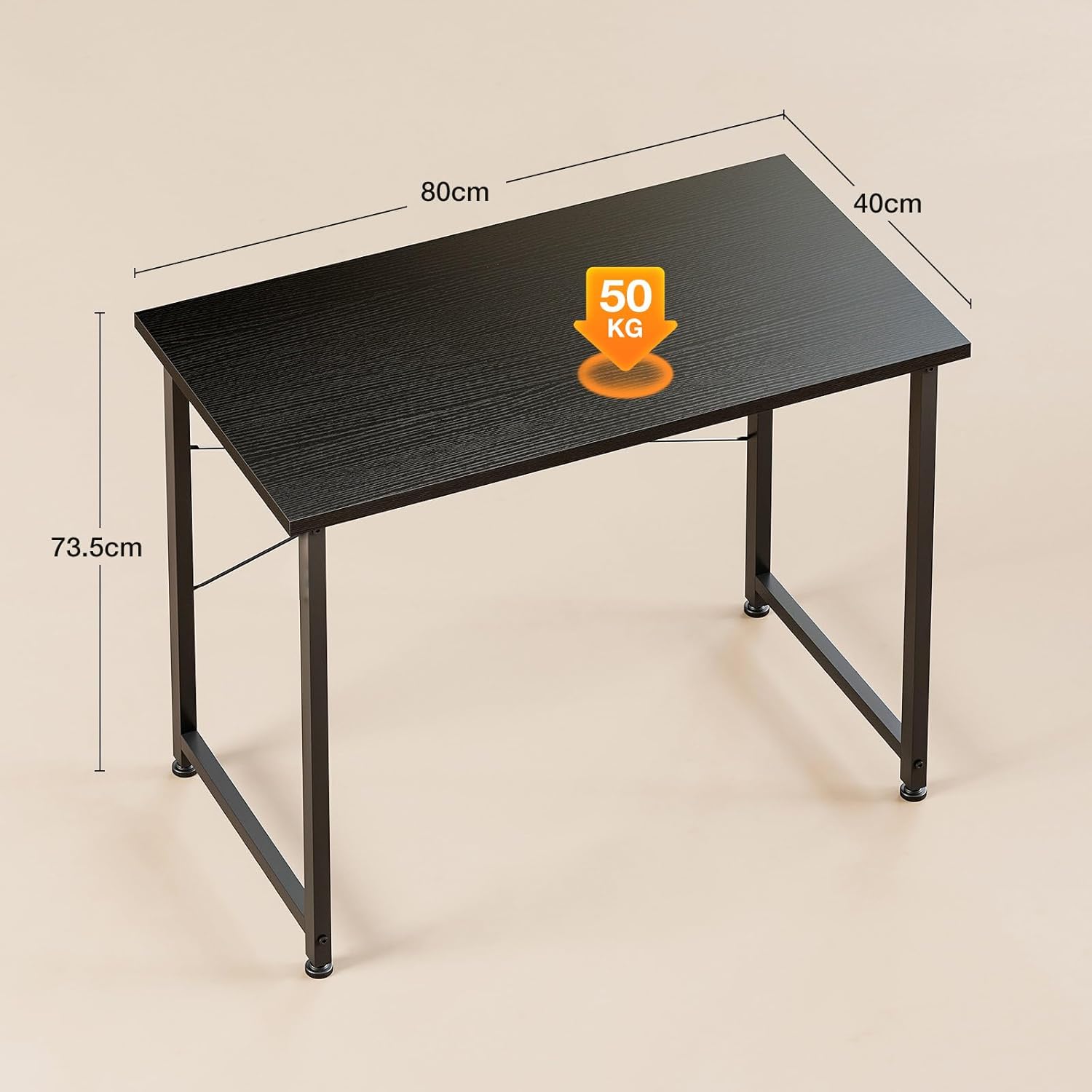 ODK - Petits Bureau - 80x40cm - Bureau compact, idéal chambre, noir