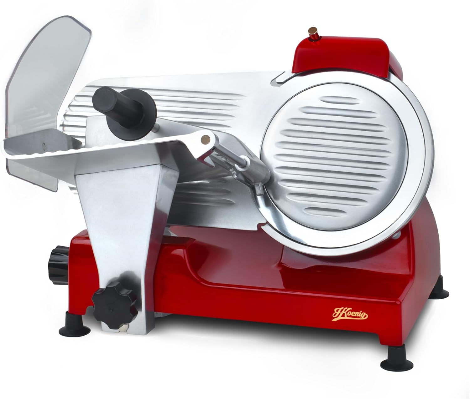 H.Koenig - MSX224 - trancheuse électrique 20 cm, 0-12 mm, aiguiseur, plateau large, 282 rpm