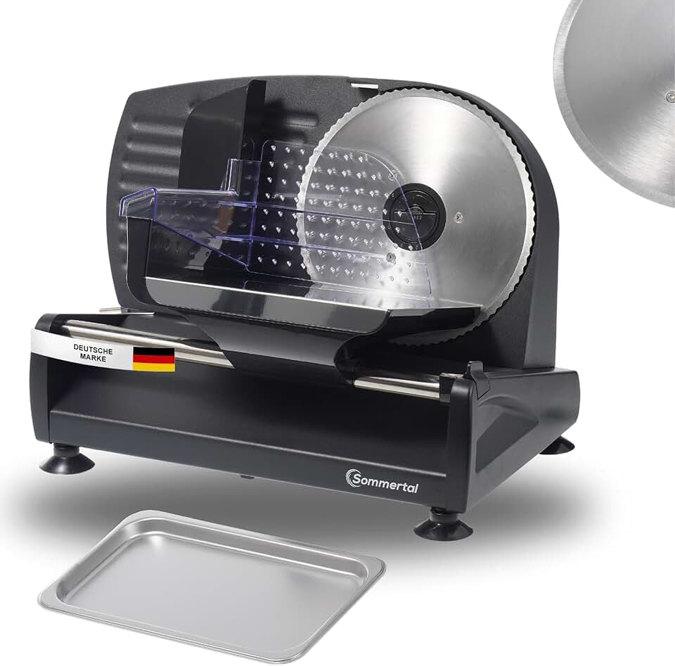 Trancheuse universelle inox 200W, lame dentelée, 0-15mm, AS190 DUAL