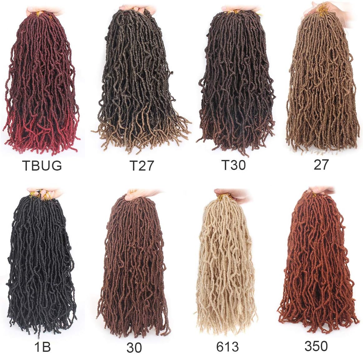 Xtrend - Nu Locs synthétiques 45,7cm - 7 paquets, pré-bouclés, 1B/30#