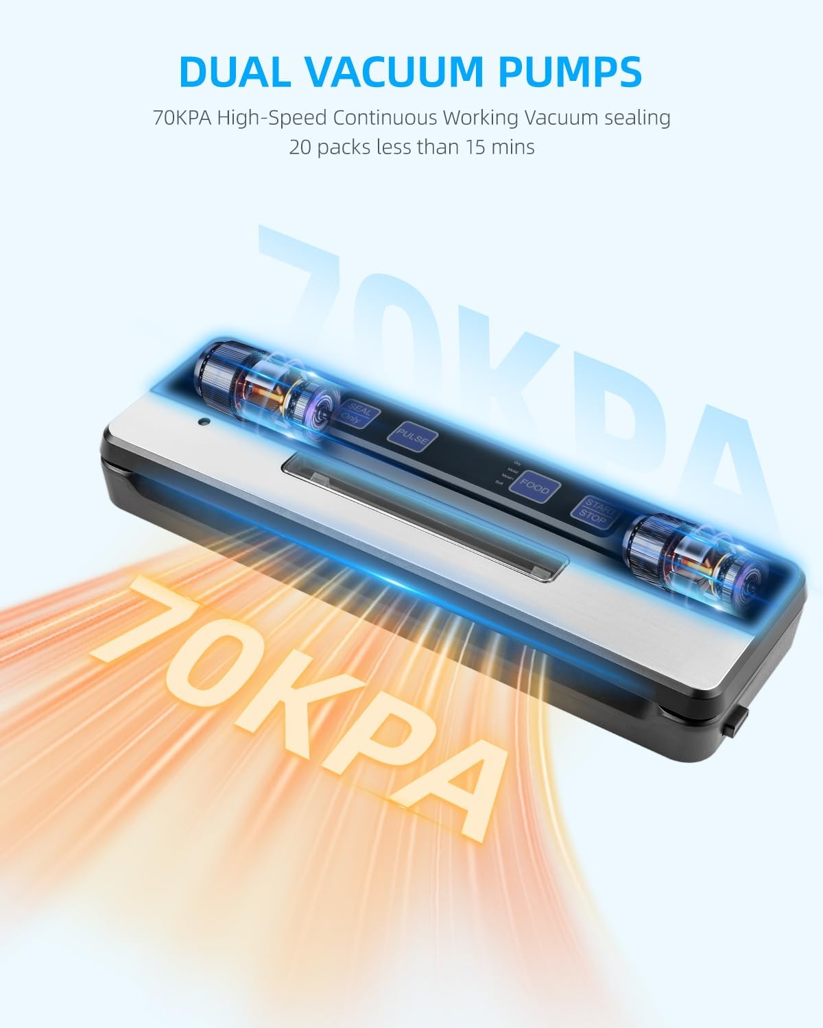 Machine sous vide alimentaire - 6 modes, bac amovible, double fil, lame coupe