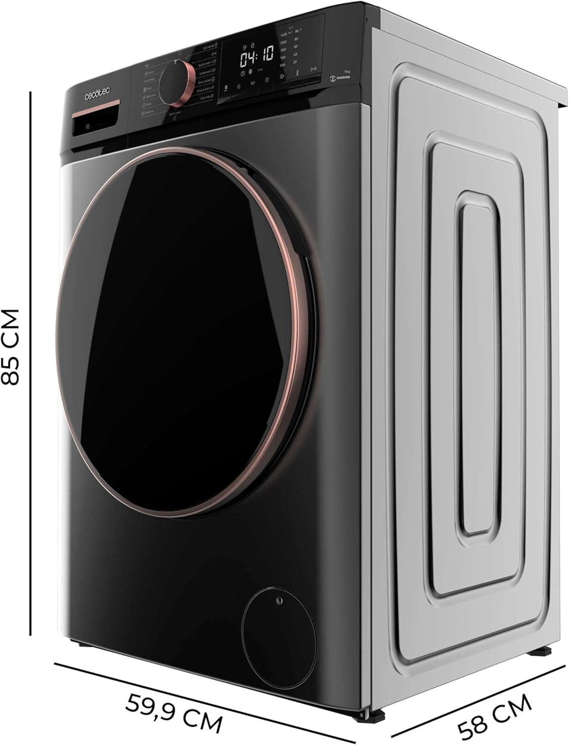 Cecotec - Bolero Dresscode 9610 - frontal 9kg - 1400rpm, vapeur, Inverter Plus