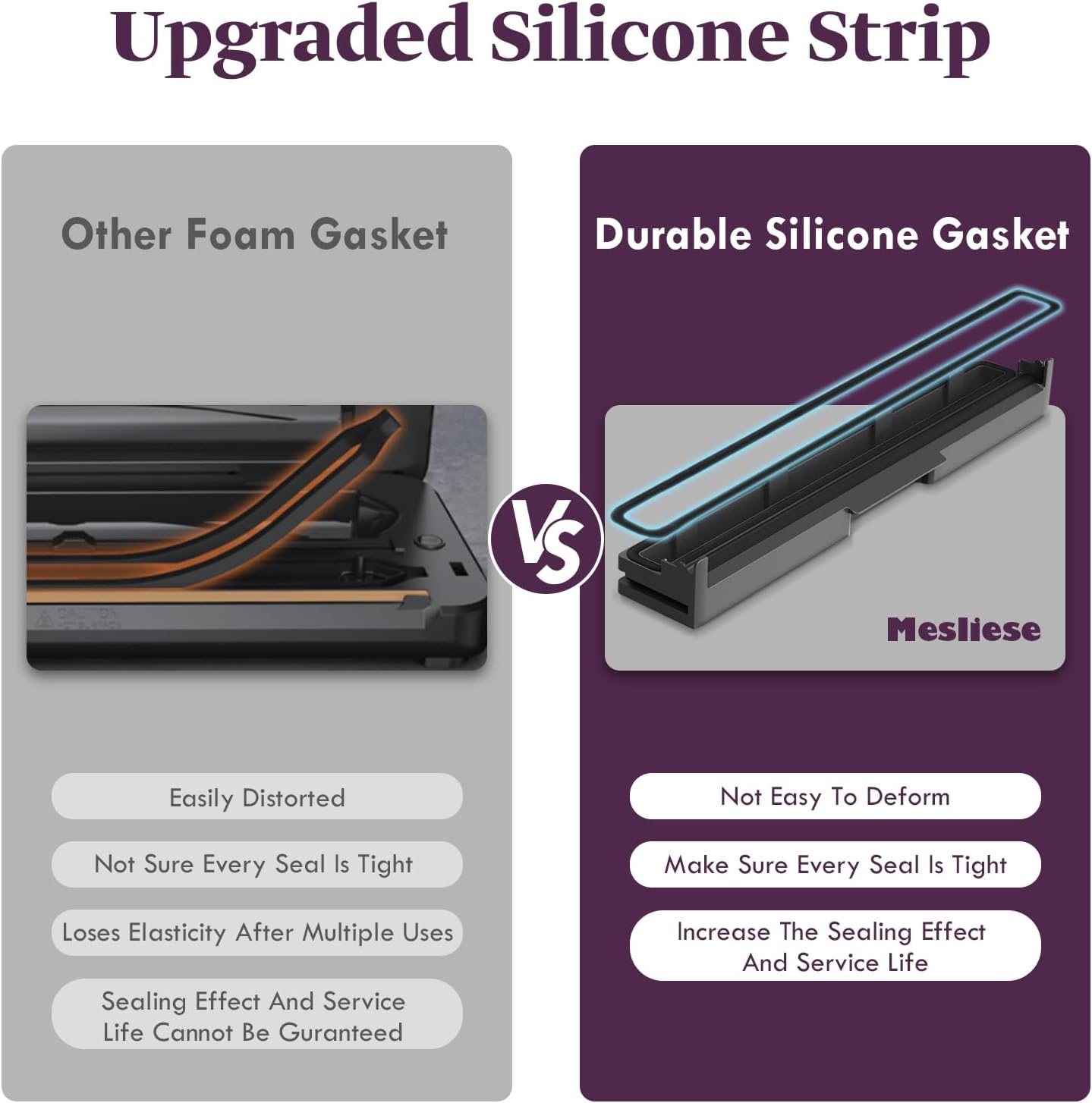 Mesliese - machine sous vide - 85 kPa, 120W, coupe-sac, 2 rouleaux