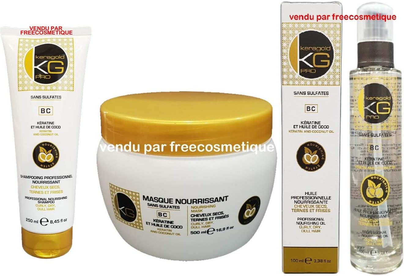 KERAGOLD - PRO gamme AB - 250ml/500ml/100ml - kératine coco, sans sulfates