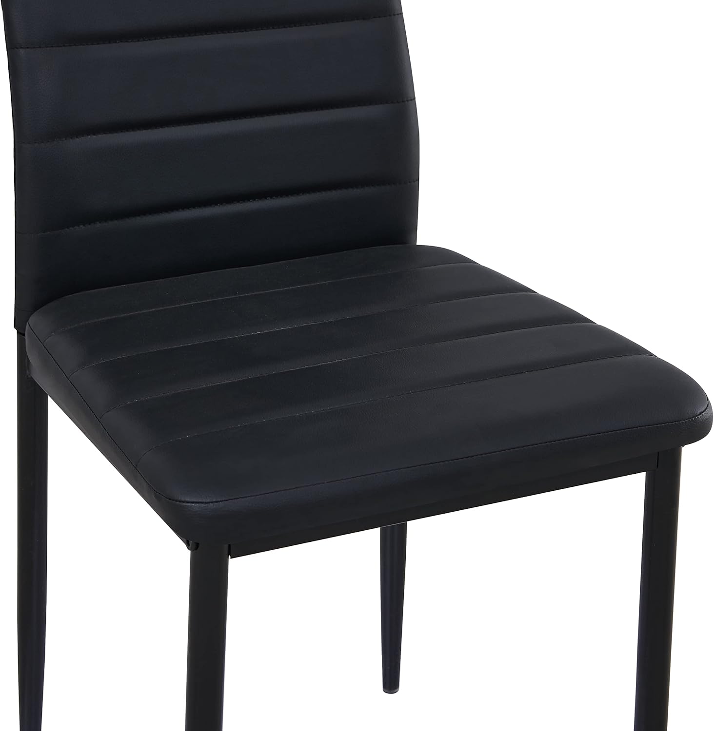 Chaise de salle à manger - lot de 4 - haut dossier, coussin, noir, imperméable