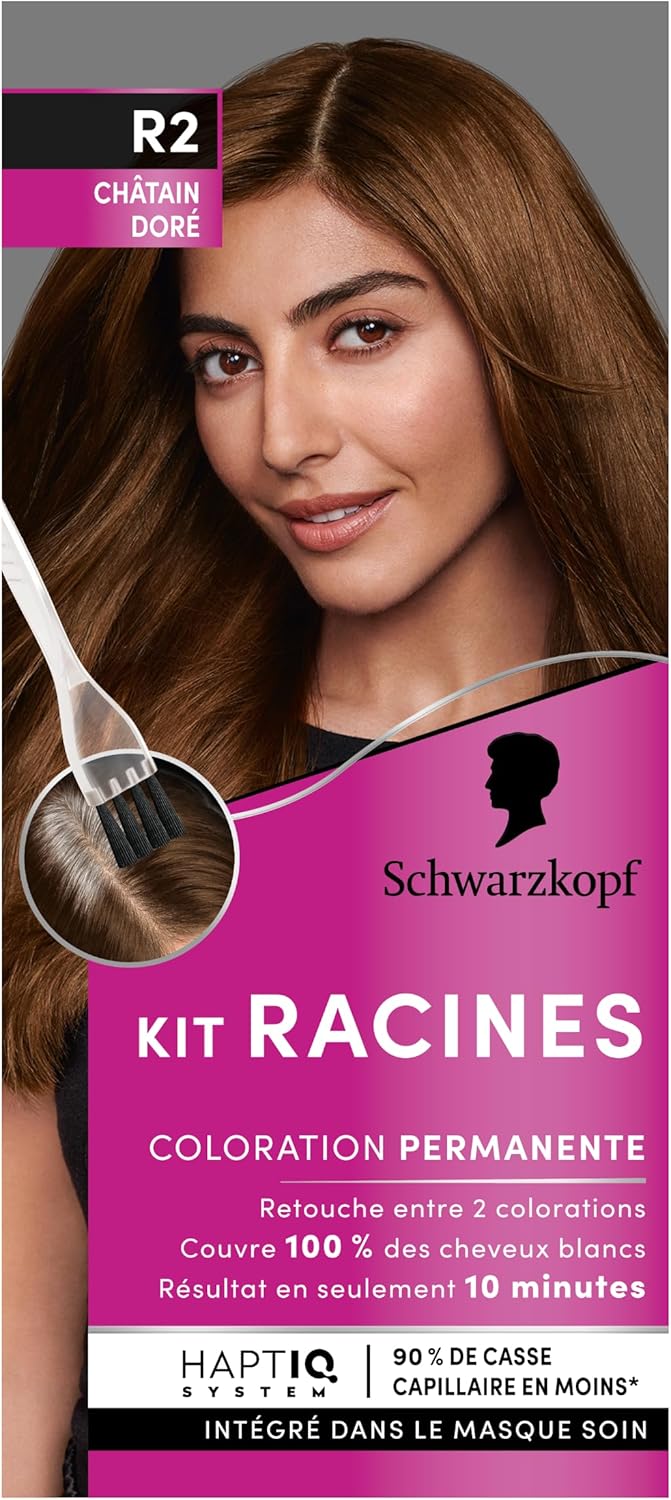 Schwarzkopf - Kit Racines permanentes - huile nourrissante - châtain doré R2