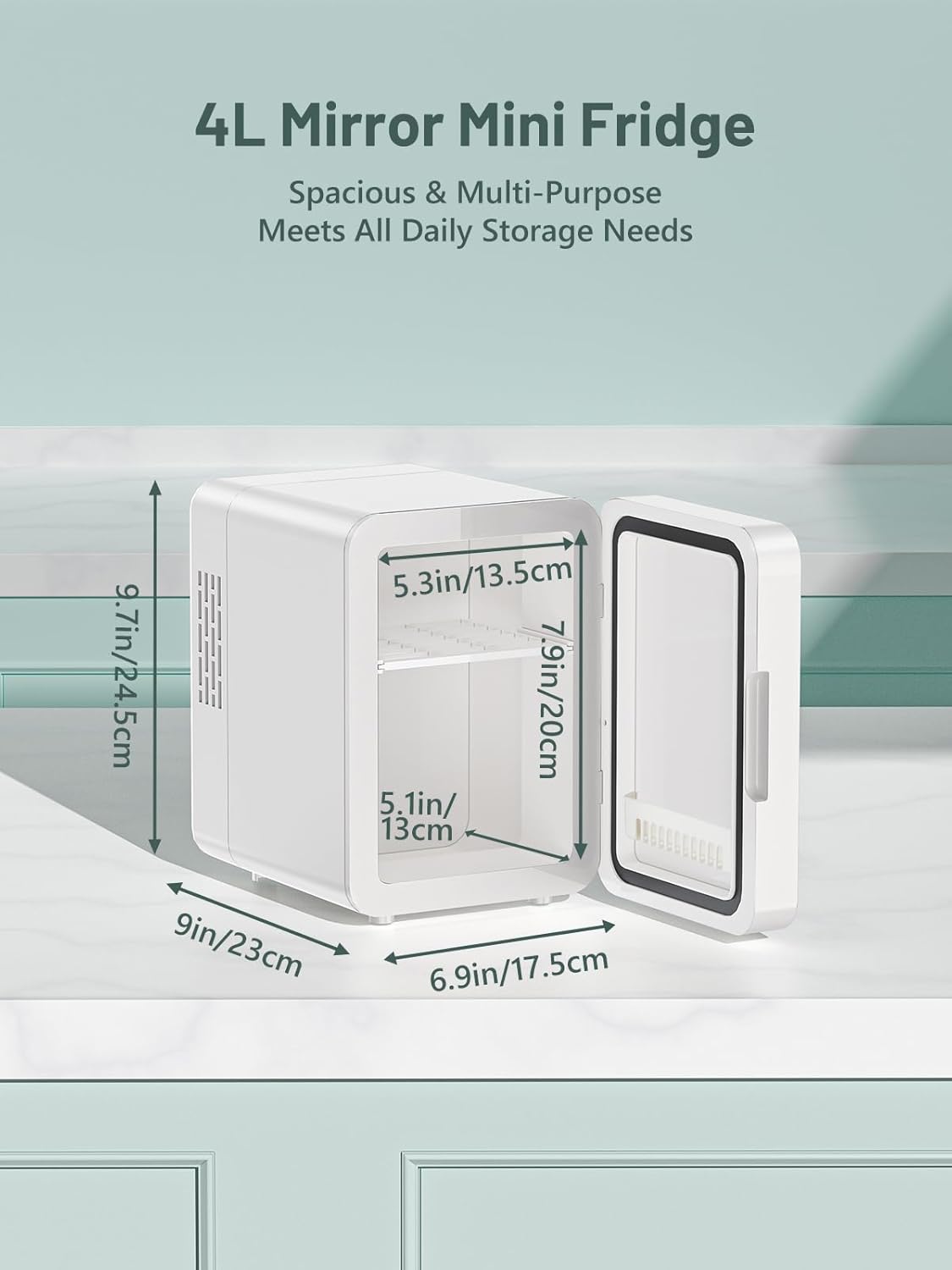 VINATO - Mini Frigo LED 4L - Chauffage/Refroidissement, portable